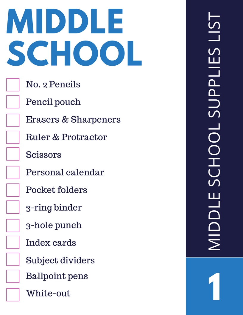 back to school supplies checklist