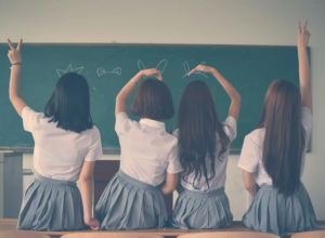 four-school-girls-in-school-uniform.